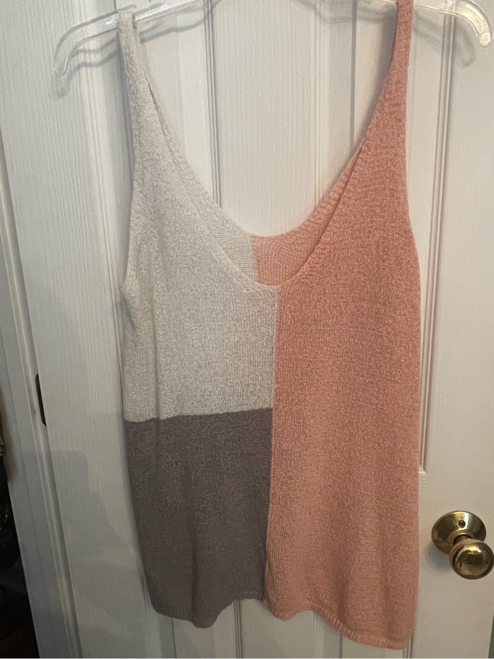 Amazon Colorblock Tank Top in Cream, Gray, and Peach